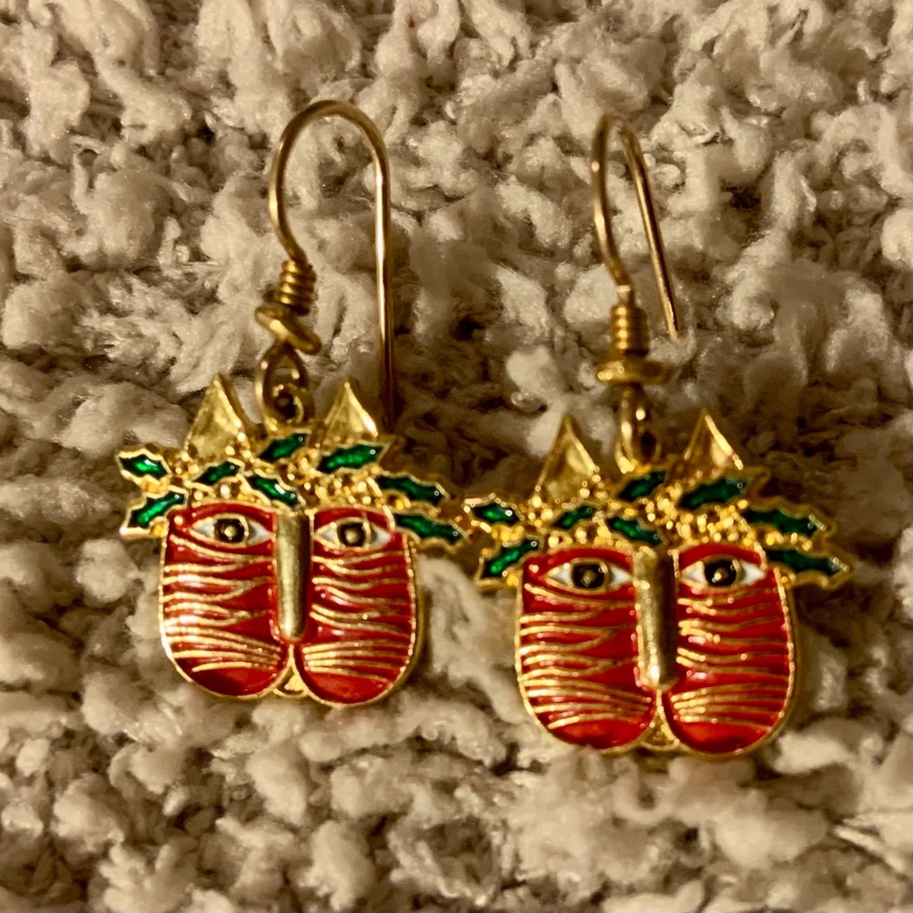 1993 Laurel Birch Feline Festive earrings
